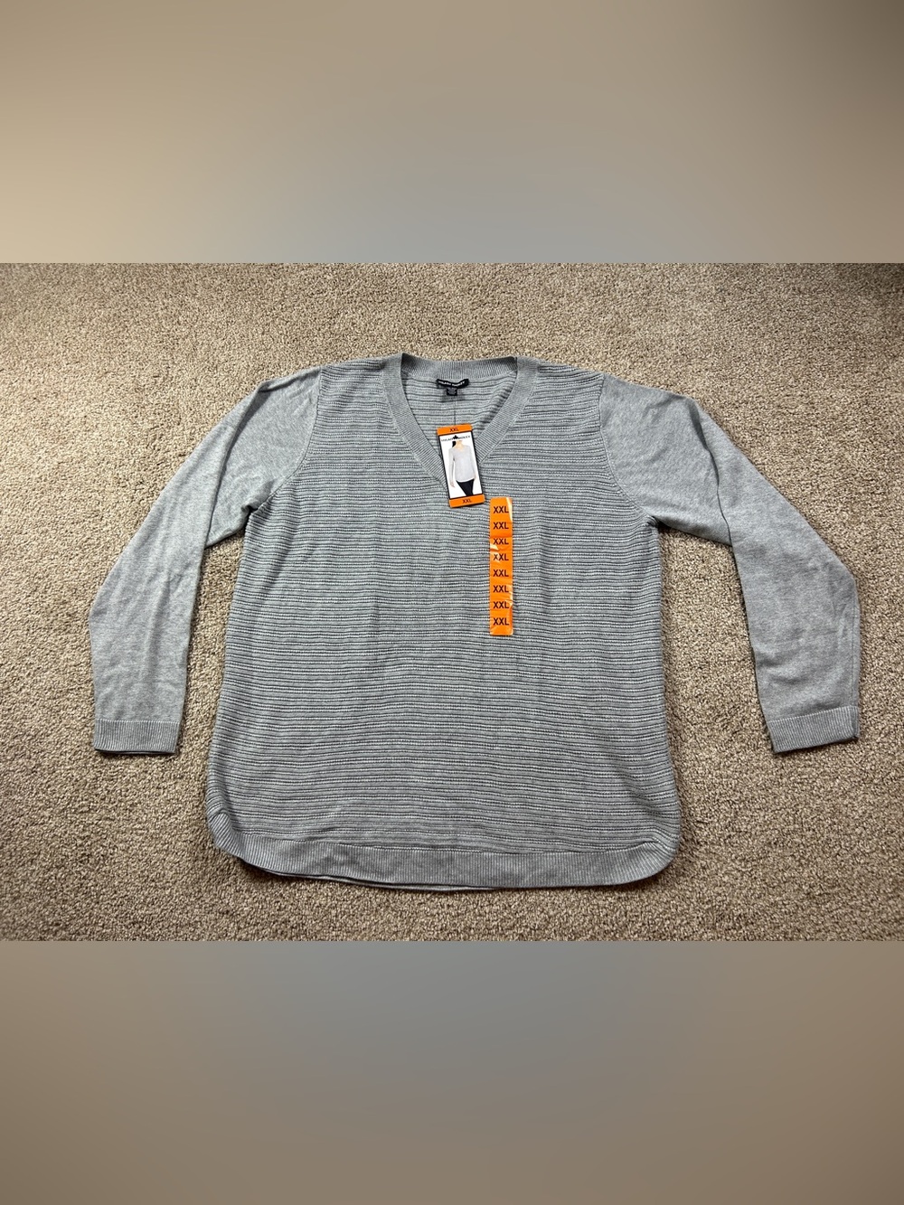 Hilary Radley Women’s Gray Ribbed Knit Sweater Size XXL NWT